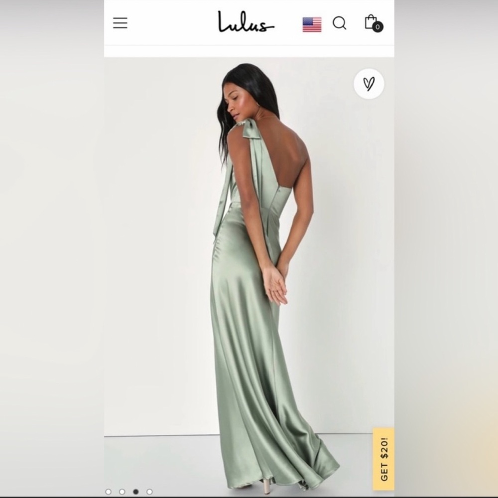 Lulus Sage Green Satin Dress